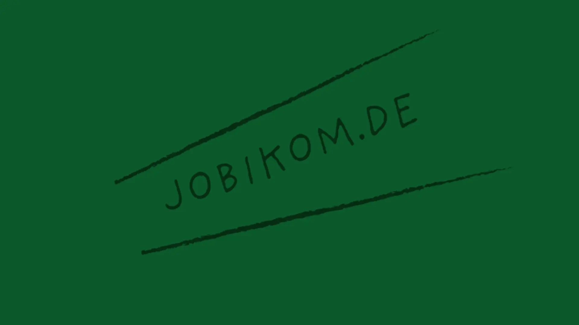 Ein gründer Banner mit schwarzer Aufschrift: Jobikom.de