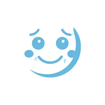 Ein in blau gemalter Smiley